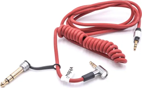 vhbw Audio AUX Kabel kompatibel mit Monster Beats by Dr. Dre Solo HD, Solo RED Kopfhörer - Audiokabel 3,5mm Klinkenstecker auf 6,3 mm, 150 cm Rot