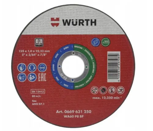 Wurth 125 x 1,0 mm Metall-Stahl-Trennscheibe