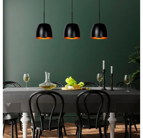 LUCIDE NOLAN Pendelleuchte - 3xE27 - Schwarz - Moderne Pendelleuchte aus Metall, höhenverstellbar und dimmbar (Dimmer nicht enthalten) - Ideal für stilvolle Beleuchtung in jedem Raum.