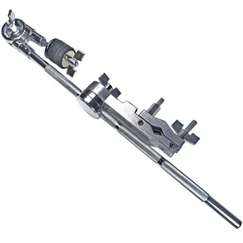 keepdrum Galgen-Beckenarm HKC mit Multiklammer - Becken-Zubehör, 42cm langer Galgen-Beckenarm mit stufenlos verstellbarem Winkel für individuelles Setup, inklusive Kunststoff Beckenschoner und zwei Beckenfilzen.