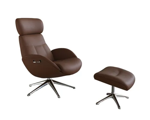 FLEXLUX Relaxsessel Elegant, Funktionssessel, verstellbarer Rücken- und Kopfstütze, Premium Komfort, Rücken- und Kopfteilverstellung, Drehbar, Fuß Alu