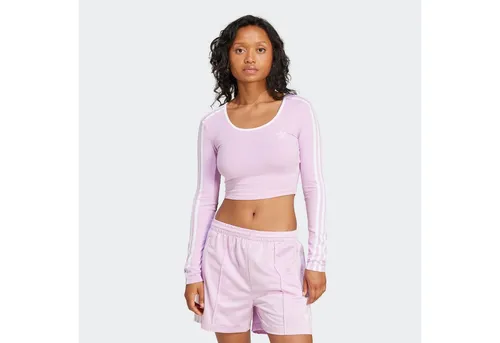 adidas Originals Langarmshirt ADICOLOR 3-STREIFEN CROP LONGSLEEVE schmaler und kürzerer Schnitt, mit langen Ärmeln, aus Baumwolle