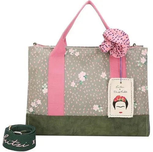 Fritzi aus Preußen Fritzi x Frida Kahlo Shopper Tasche 40 cm grau