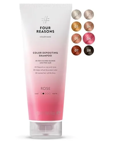 Four Reasons Color Mask Shampoo Rose 250ml - Hochwertiges Shampoo für coloriertes Haar, spendet Feuchtigkeit und sorgt für strahlenden Glanz.