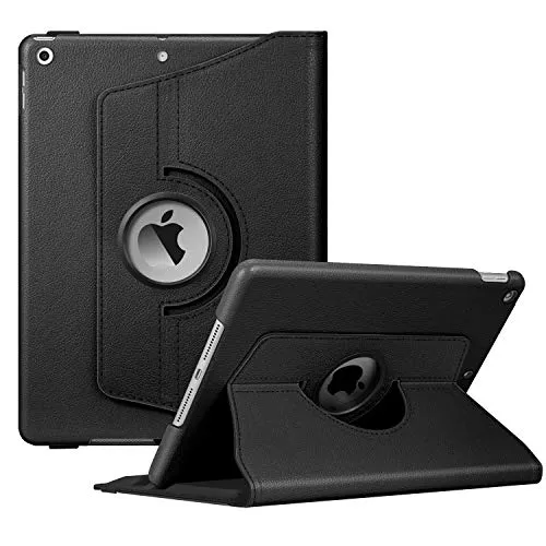 Fintie Hülle für iPad 10.2 Zoll 9.Generation / 8. Gen / 7. Gen (Modell 2021/2020/2019) mit Pencil Halter - 360 Grad Rotierend Stand Schutzhülle Cover mit Auto Schlaf/Wach Funktion, Schwarz