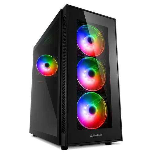Sharkoon TG5 Pro RGB - ATX PC-Gehäuse mit leuchtstarken RGB-Lüftern, einfache Montage und optimaler Airflow für perfekte Kühlung