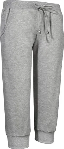 Erwin Müller Damen Caprihose, Freizeit Sweat grau meliert, Größe 40/42