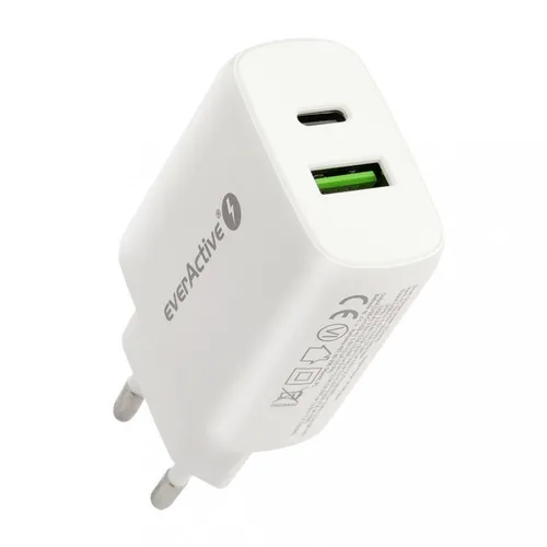 CHARGER USB/USB-C QC3.0 25W WHITE everActive 5903205772961