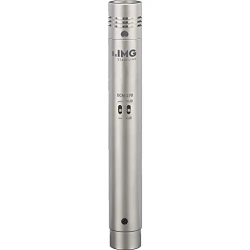 IMG Monacor ECM-270 Studio-Elektret-Mikrofon, Silber - Mikrofon in Profiqualität mit fantastischer Klangqualität, inkl. Hartschalen-Etui und Windschutz, ideal für Studioaufnahmen und Live-Performances.