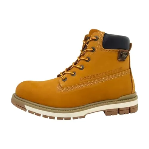DOCKERS BY GERLI Dockers Boot Herren braun 43 - Hochwertige Wanderschuhe aus robustem Nubukleder, mit warmem Innenfutter und rutschfester Sohle für besten Halt und Komfort bei Outdoor-Abenteuern.