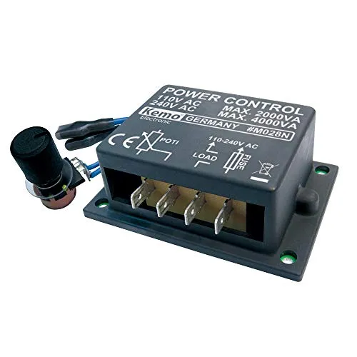 Leistungsregler 110 - 240 V/AC, 4000 VA Dimmer Motor Licht KEMO - Solarenergie-Zubehör mit präziser Steuerung für Licht und Motoren, ideal für effiziente Energieanpassung.