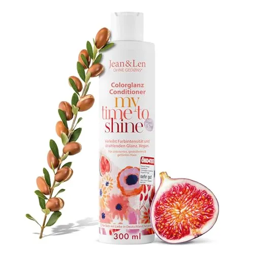 Jean & Len Conditioner Colorglanz Arganöl & Feige, für coloriertes und strapaziertes Haar, Intensive Leuchtkraft und Farbbrillanz, ohne Silikone und Parabene, vegan, 300 ml