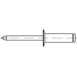 Blindniete Alu/Stahl verzinkt Senkkopf B 5 x 10 S, 500 Stück - Blindnieten für stabile Verbindungen, verzinkt und mit Sollbruchdorn, ideal für professionellen Einsatz in der Metallverarbeitung.