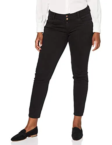 TIMEZONE Slim EnyaTZ Damen Slim-fit-Jeans - Schwarze 5-Pocket-Jeans mit hohem Baumwollanteil für optimalen Tragekomfort, ideal für Alltag und Freizeit.