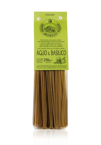 Morelli Linguine Knoblauch und Basilikum original italienische Pasta 250g
