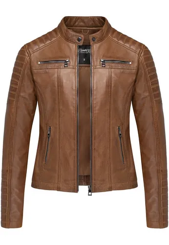 REPUBLIX Lederjacke SKYE Echtleder Damen Biker Zipper Jacke