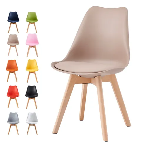 MCC Retro Esszimmerstühle EVA, 2er Set in Braun, gepolstert, Kunstleder