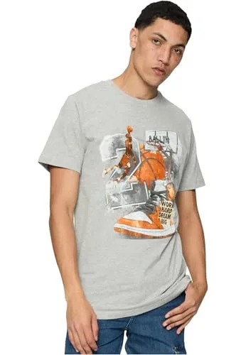 Mister Tee Herren T-Shirt Vintage Ballin Tee Heather Grey S
