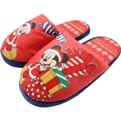 Disney Mickey Maus X-Mas Kinder Hausschuhe Slipper Schlüpfschuhe Pantoffeln – Rot / 28 - 28