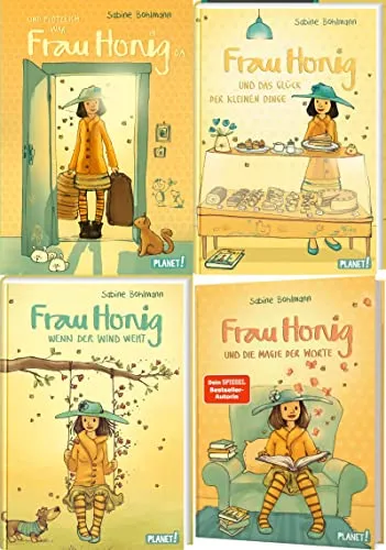 Frau Honig Band 1-4 mit exklusivem Postkartenset - Belletristik für Kinder: Entdecken Sie die zauberhafte Welt von Frau Honig und freuen Sie sich auf ein exklusives Postkartenset als besonderes Extra!