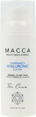 Macca Supremacy Hyaluronic 0,25% The Cream 50ml - Gesichtscreme mit 0,25% Hyaluronsäure für intensive Feuchtigkeit und Anti-Aging-Effekte, ideal für normale bis trockene Haut.