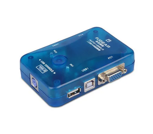 Bolwins VGA-Switch D44C KVM Switch Box USB 2.0 VGA PS2 für 2 PC Tastatur Maus Monitor