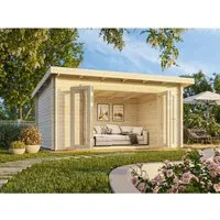 Gartenhaus Palmako Lea 14,2 m² – inkl. Fußboden - Gartenhaus mit Pultdach, aus hochwertigem Holz, ideal für Gartenlagerung oder Freizeitgestaltung, perfekt für jeden Garten.
