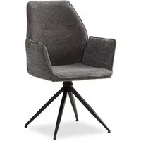 Homestyle4u Polsterstuhl drehbar Chenille Grau