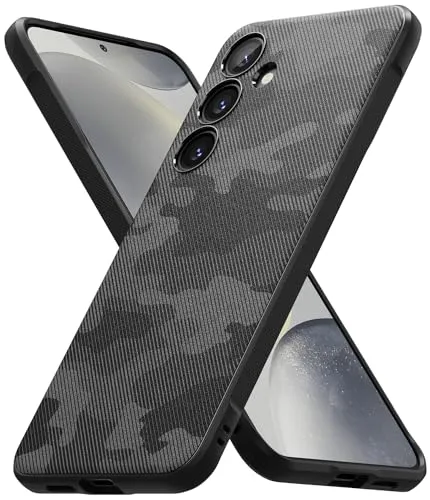 Ringke Onyx Case Kompatibel mit Samsung Galaxy S24 Hülle 6,2 Zoll (2024), rutschfeste Flexibel TPU Kratzfeste Dünne Handyhülle mit Design Muster - Camo Black