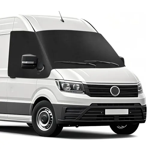Auto Windschutzscheiben Abdeckung Ersatz für VW Crafter/Grand California 2018-2025, 600D Wasserdicht Frontscheibe Sonnenschutz Thermomatten, Blackout Anti-UV/Frost/Ice/Staub Wrap Cover