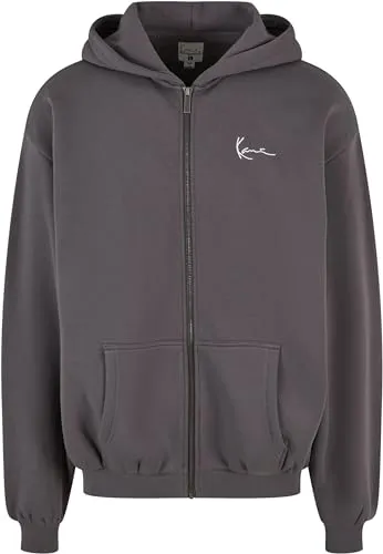 Karl Kani Unisex KM-ZH011-012-06 Chest Signature Essential Zip Hoodie Anthracite, XL