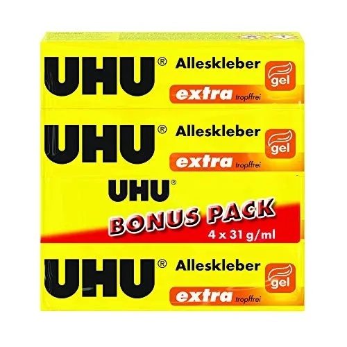 UHU Alleskleber extra BONUSPACK, Tuben 4x31g