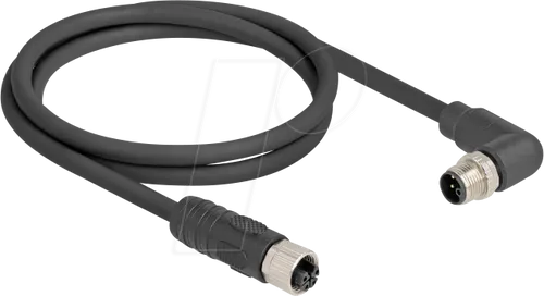 Delock M12 Sensorkabel 1m - Sonstige Elektroinstallationsartikel, silikonfreies Sensorkabel mit L-Codierung für zuverlässige Verbindungen in industriellen Anwendungen.