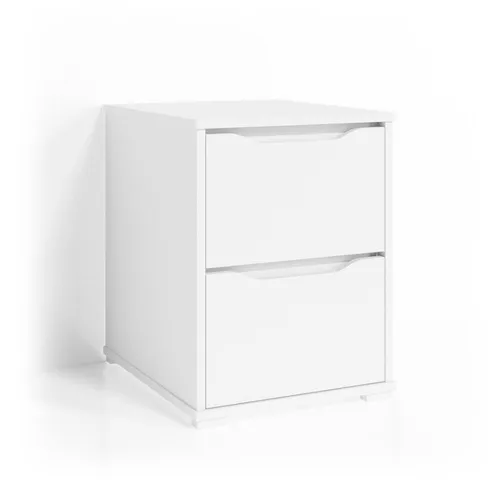 Vicco Kommode Ruben, Weiß, 40 x 54 cm - Schubladenkommode mit 2 Schubladen, ideal für zusätzlichen Stauraum in jedem Raum. Robustes Design aus Kiefer und Spanplatte, perfekt für ein modernes Ambiente.