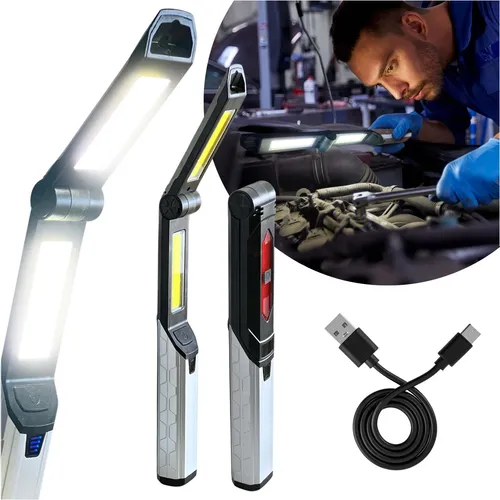 Wiederaufladbare Werkstatt-Taschenlampe 4in1 mit Magnet Arbeitsleuchte LED