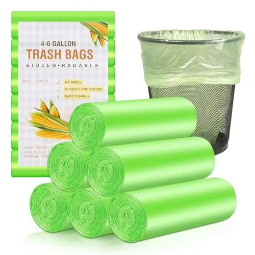 Müllbeutel 20L 120 Stück Reißfeste Müllsäcke Wasserdichte Abfallbeutel für Küche, Büro und Wohnzimmer, Reißfeste Abfalltüten für Mülltrennung (50x60cm, Grün)