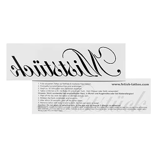 Miststück Tattoo - Schriftzug in schwarz - Kinky Fetish Temporary Tattoo (10) 10 x