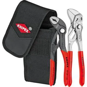 Knipex Zangenset 00 20 72 V01 - Mini-Zangenset mit Wasserpumpenzange und Zangenschlüssel, inklusive Gürteltasche und hoher Klemmkraft für präzise Arbeiten