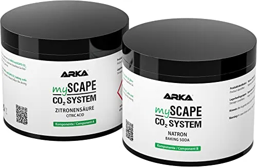 CO2 Nachfüllset – ARKA mySCAPE-CO2 Refiller 2×400 g – Komponente A: Zitronensäure & B: Natron – passend für CO2-Düngesysteme im Aquarium – einfach dosierbar, ergiebig & sicher - Aquascaping