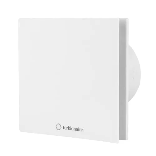 Turbionaire Arte 100 SW Badlüfter, 100 mm, Weiß, Leise, Energiesparend, Mit perimetrale Luftansaugung, Rückstauklappe, IPX4 Spritzwasserschutz, Abluftventilator für Bad, Küche, Wand & Deckenmontage