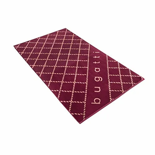 bugatti Angelo Strandtuch Burgundy 100 x 180 cm - Strandtuch aus 100% Baumwolle, besonders weich und hautfreundlich, mit elegantem Lorbeerblatt Design – ideal für den perfekten Strandtag.