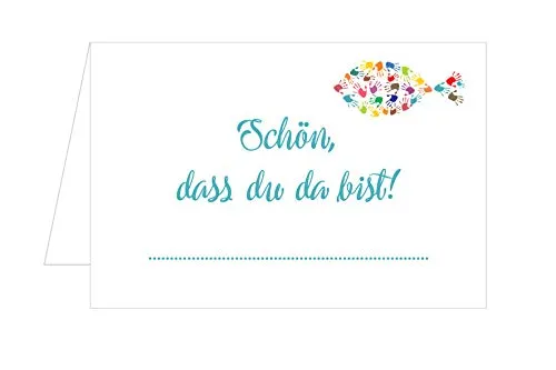 Set 50 Premium Tischkarten Platzkarten Namenskarten Kommunion - Konfirmation - Firmung - Taufe - Feier