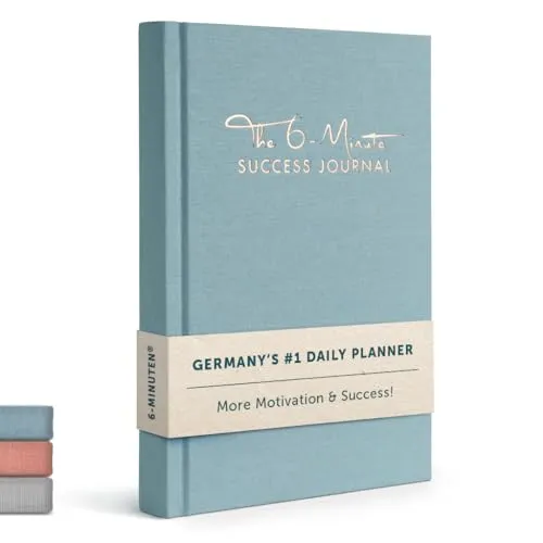 Produktbild The 6-Minute Success Journal | Daily Planner, Organiser | Achieve Your Goals with more Motivation, Mindfulness & Focus | Premium Quality, A5, Undated (Sky Blue)
