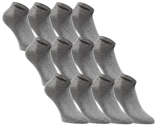 JACK & JONES Sneaker Socken Herren & Damen 12er Set Kurze Socken Baumwolle - Anthracite - Gr. 35-38
