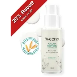 Aveeno Calm+ Restore 3-faches Hafer Serum - Parfümfreies Gesichtsserum, 24 Stunden intensive Feuchtigkeit für empfindliche Haut, schnell einziehend und nährstoffreich