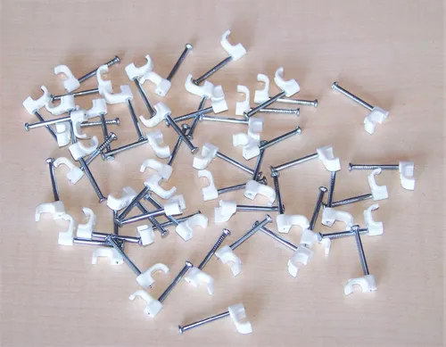 Kabelschellen für 2-adrige Flachleitung NYFAZ mit Nagel Kopp 346301089 weiß 50St