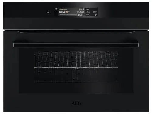 AEG KMK868000T Kompaktbackofen mit Mikrowelle Schwarz - Backöfen: 16 Backofenfunktionen + 7 Mikrowellen-Kombifunktionen, WLAN-fähig und steuerbar über My AEG Kitchen App für einfaches Kochen.