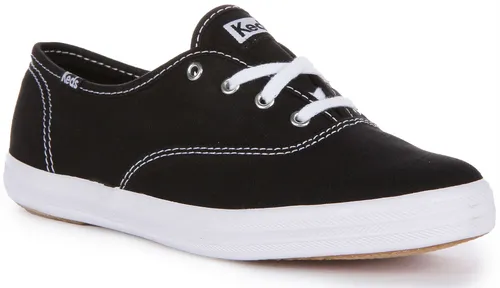 Keds Champion Low Top Schnürschuh Aus Canvas Weiß Damen UK 2-9
