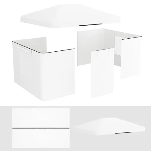 Outsunny Ersatzdach-Set für Garten Pavillon mit 2 Seitenwänden