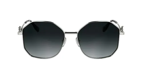 KARL LAGERFELD Women's Sunglasses KL358S - Silver Shiny with Gradient Grey Lens